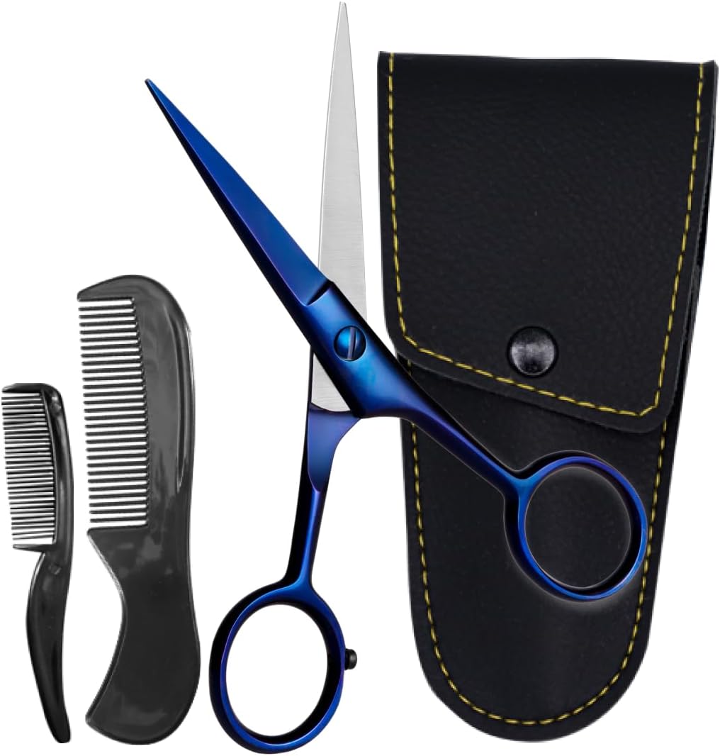ONTAKI Professional German Steel Beard & Mustache Scissors (5")