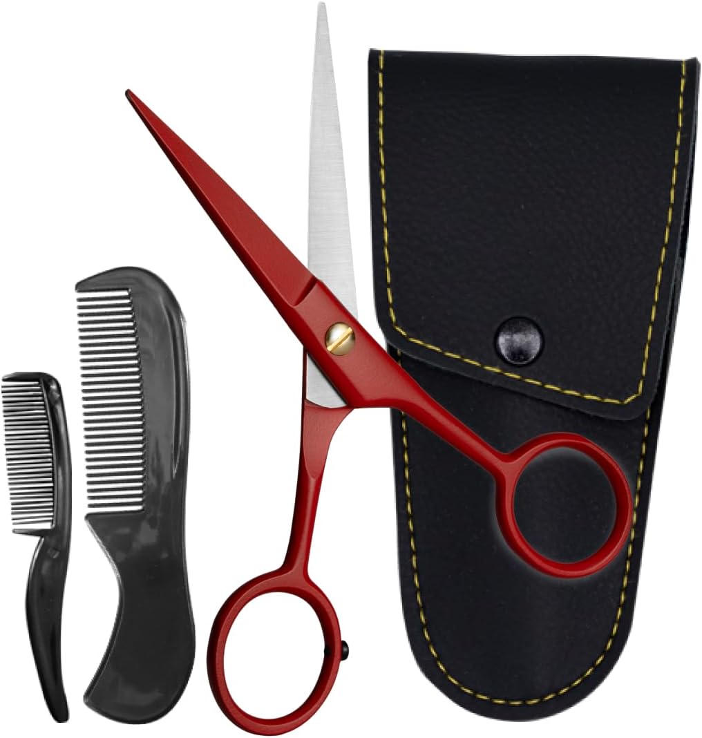 ONTAKI Professional German Steel Beard & Mustache Scissors (5")