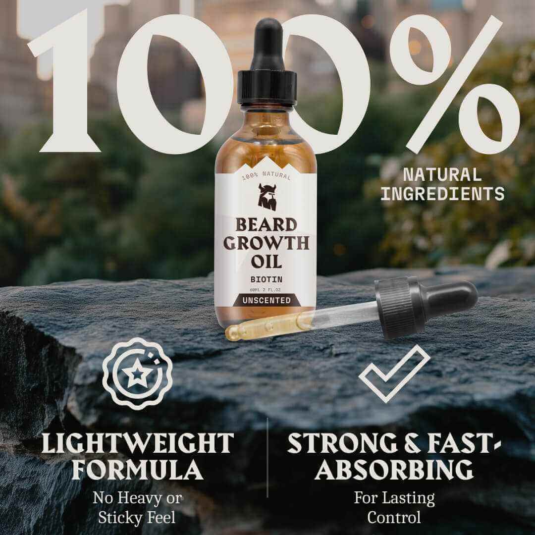 Beard Growth Oil Biotin for Men - Unscented