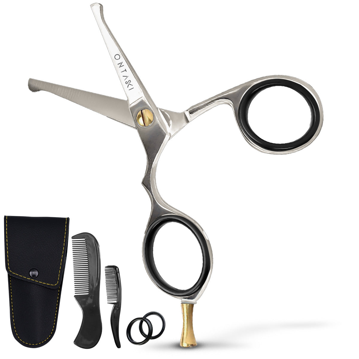 Japanese Steel Rounded-Tip Beard & Mustache Scissors (4.2