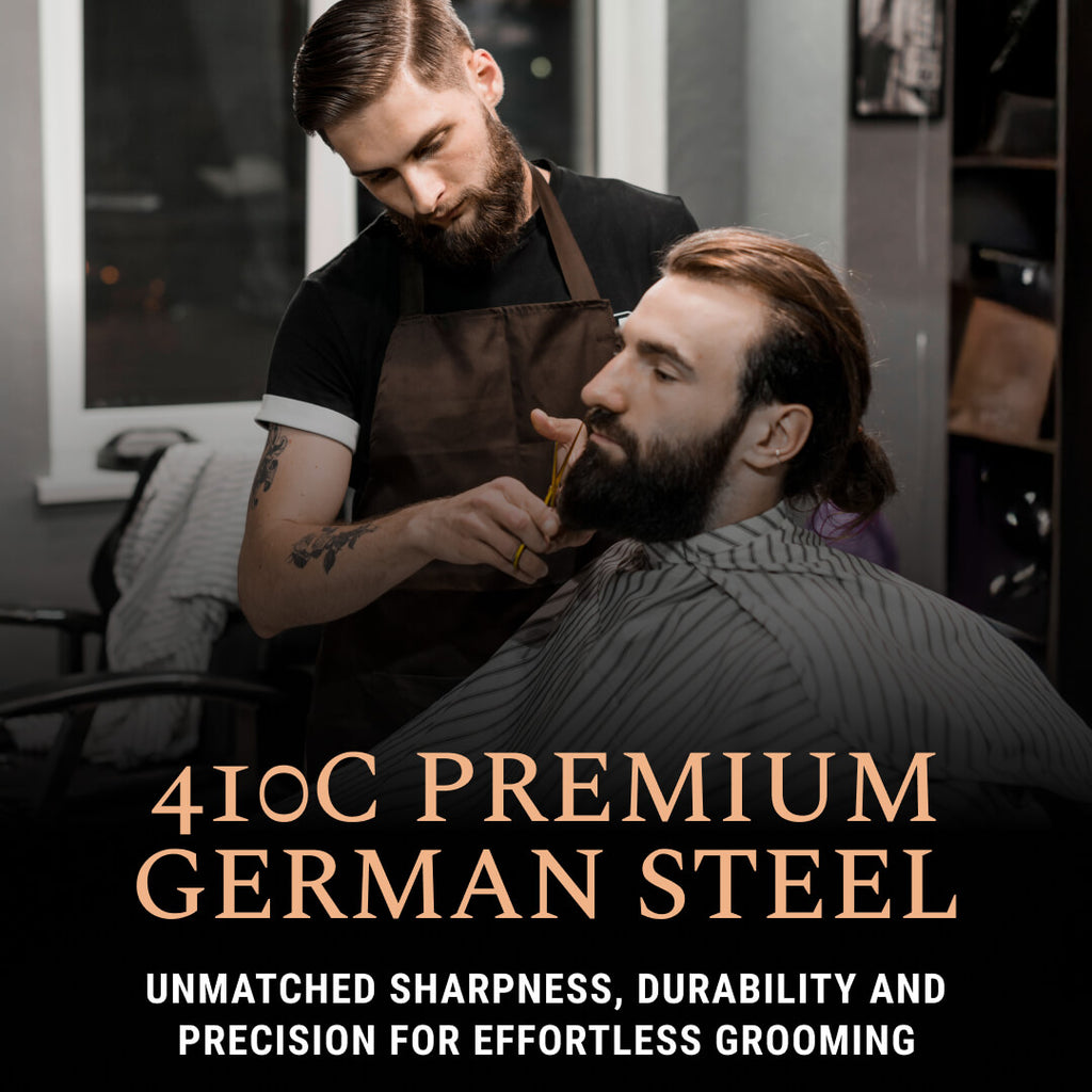 German Steel Beard & Mustache Scissors (5")