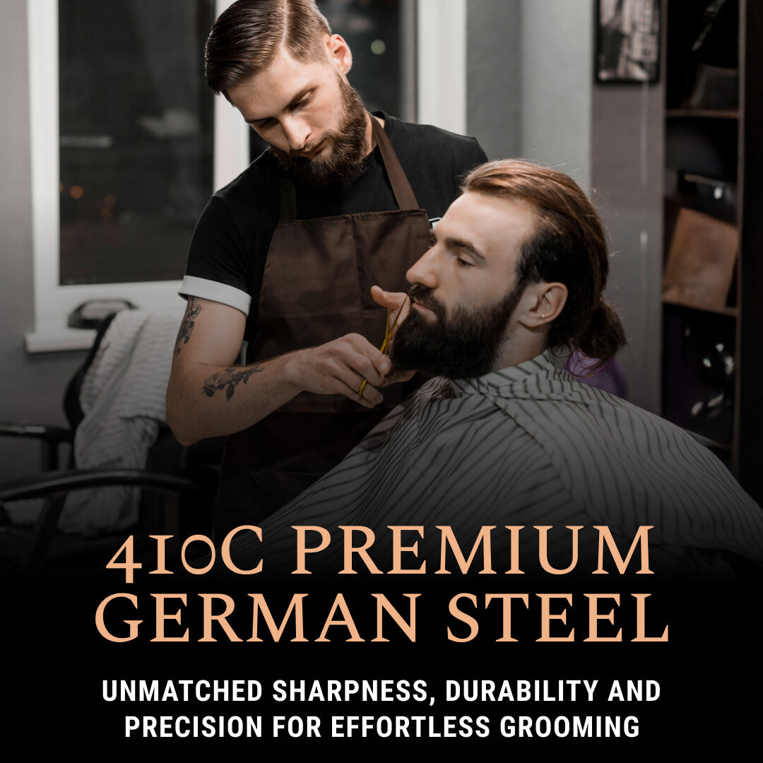 German Steel Beard & Mustache Scissors (5")