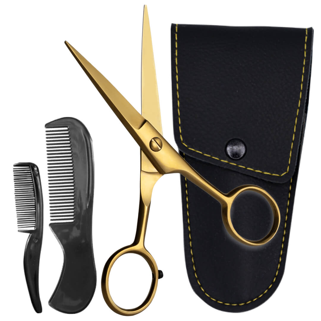 German Steel Beard & Mustache Scissors (5")