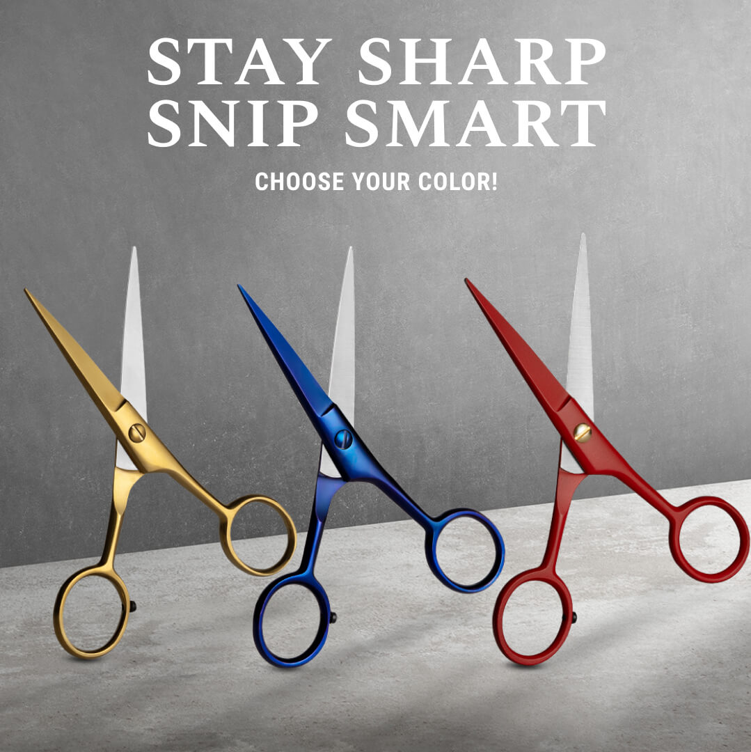 German Steel Beard & Mustache Scissors (5")