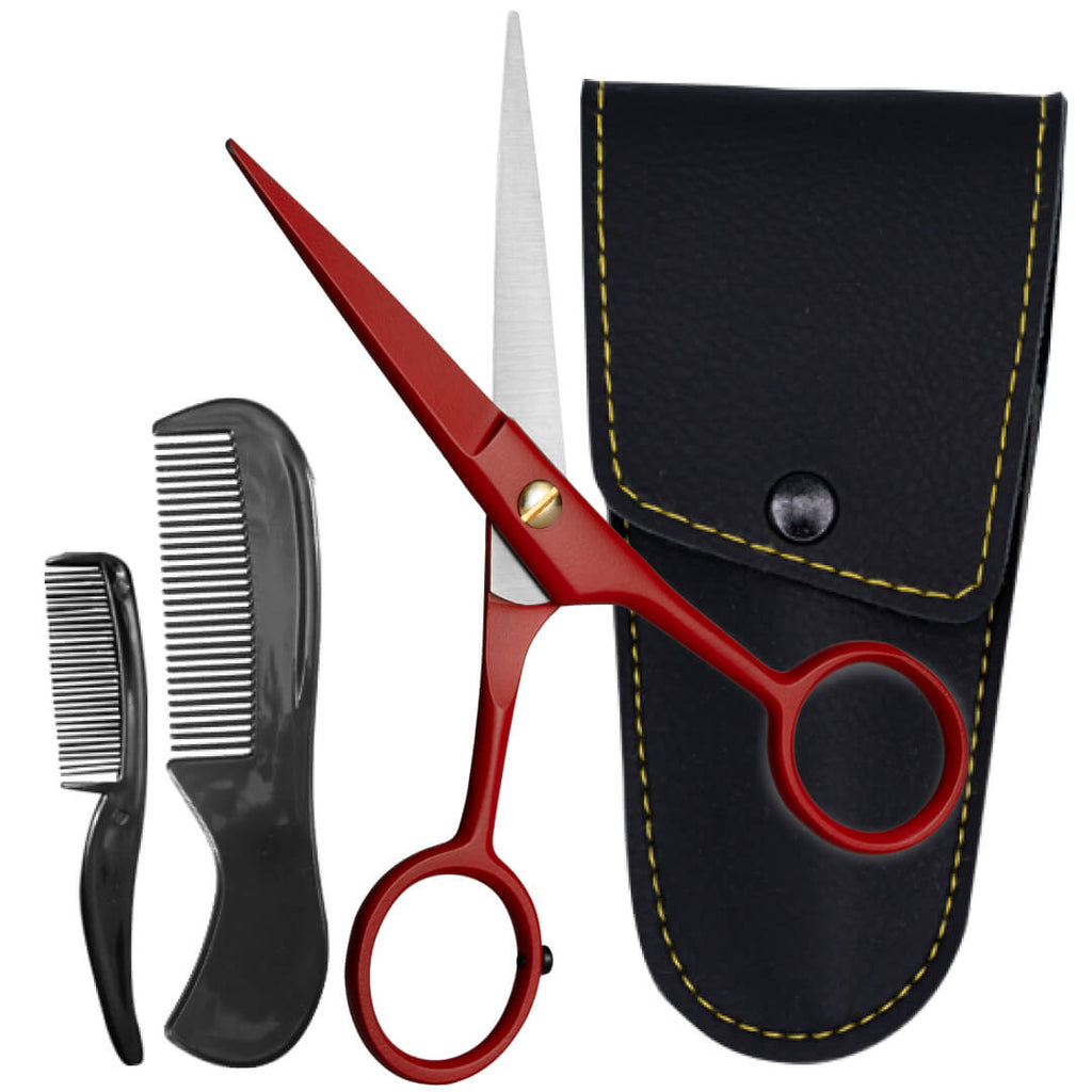 German Steel Beard & Mustache Scissors (5")