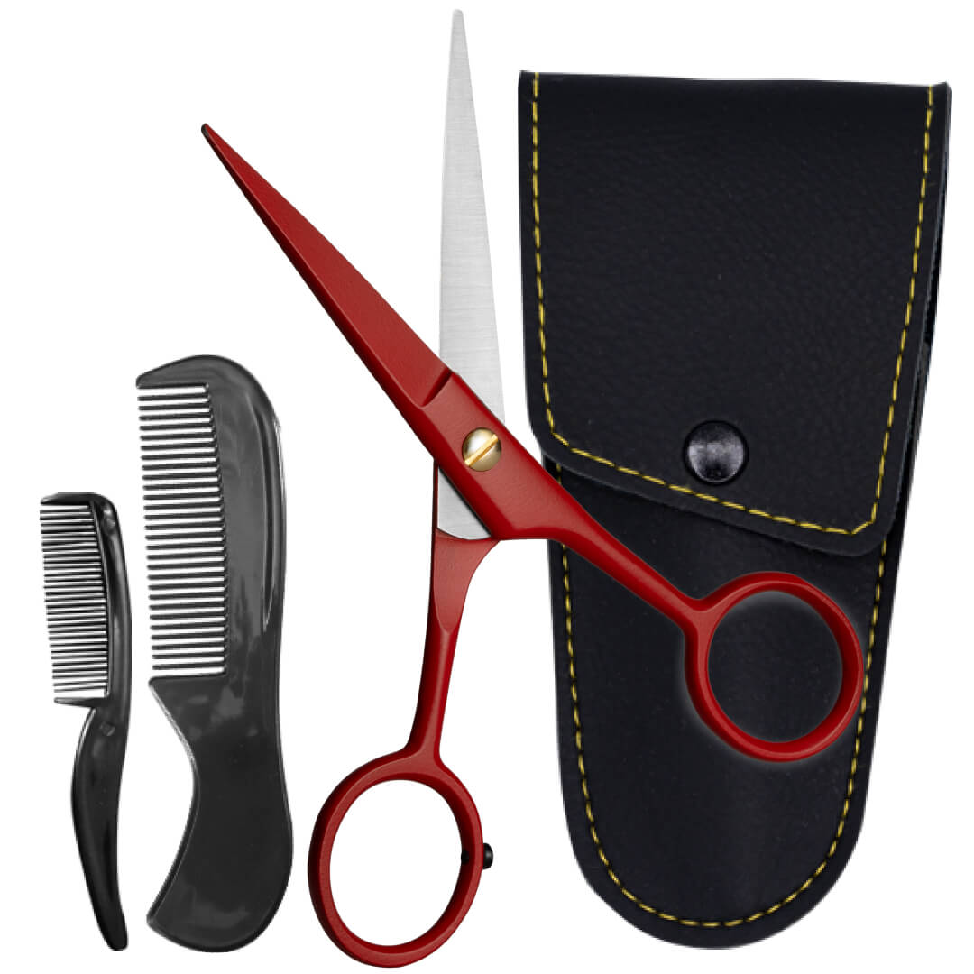 German Steel Beard & Mustache Scissors (5")
