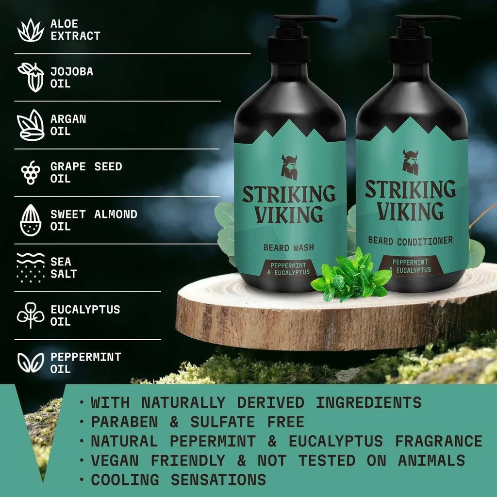 Beard Shampoo & Conditioner Set - Peppermint & Eucalyptus