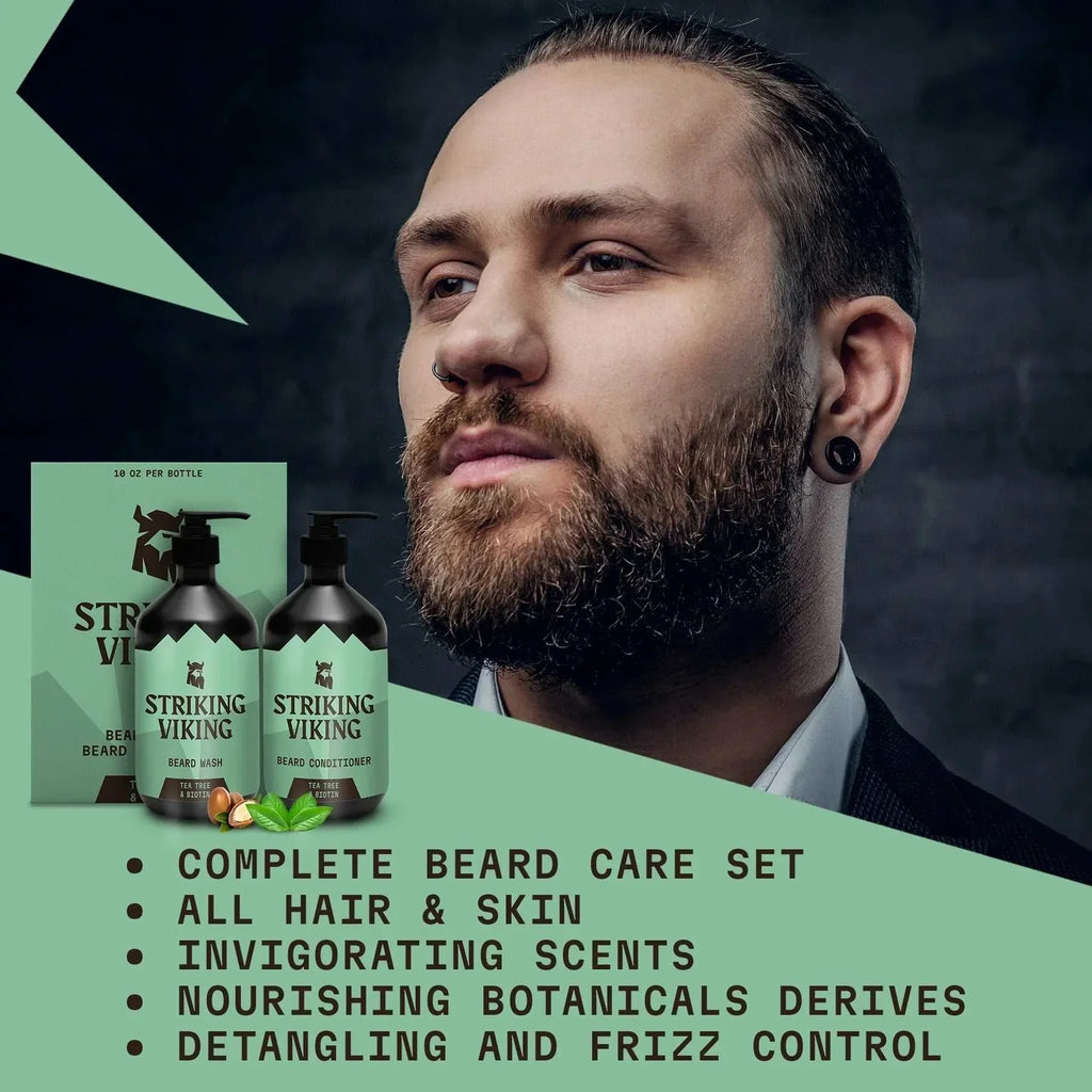 Beard Shampoo & Conditioner Set - Tea Tree & Biotin