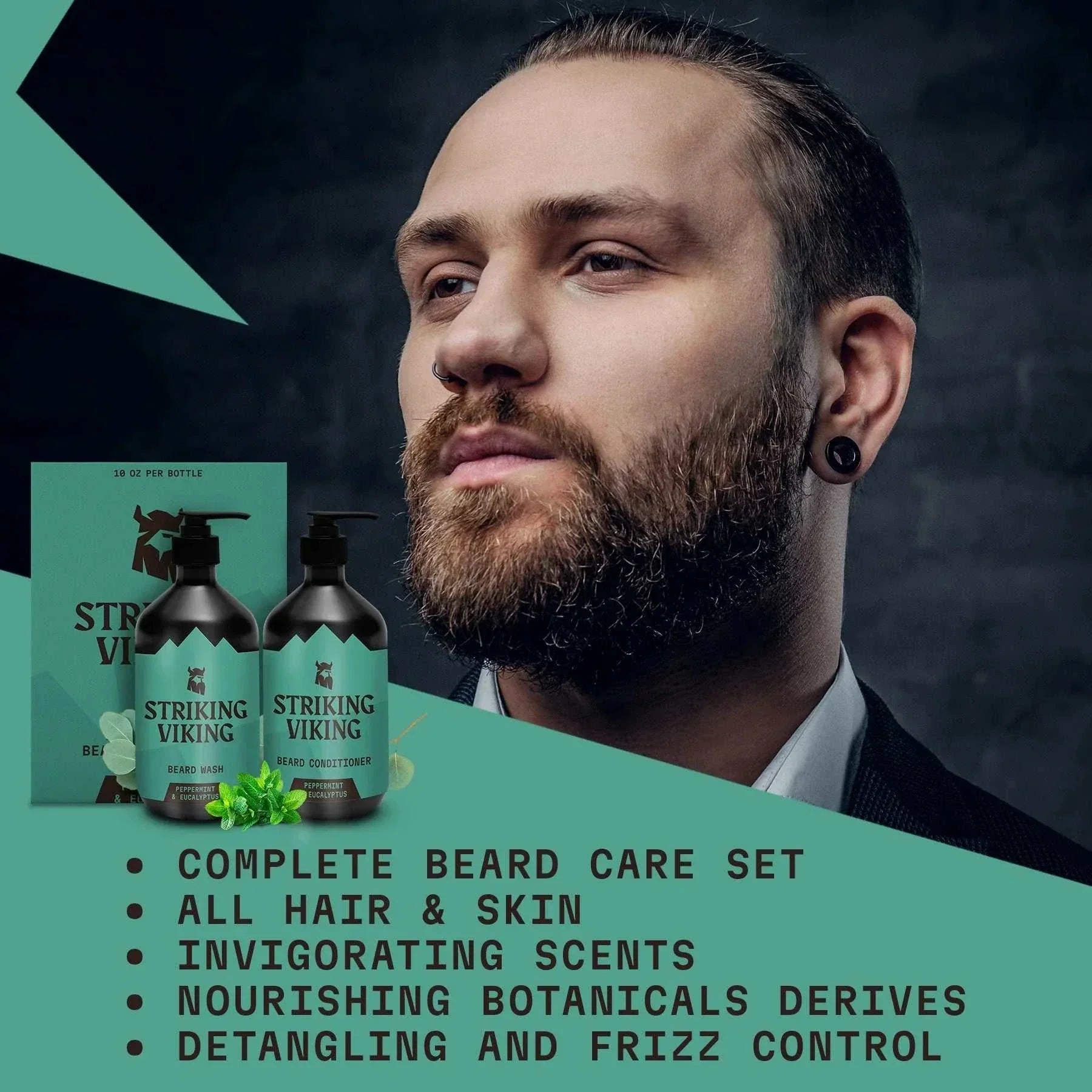 Beard Shampoo & Conditioner Set - Peppermint & Eucalyptus