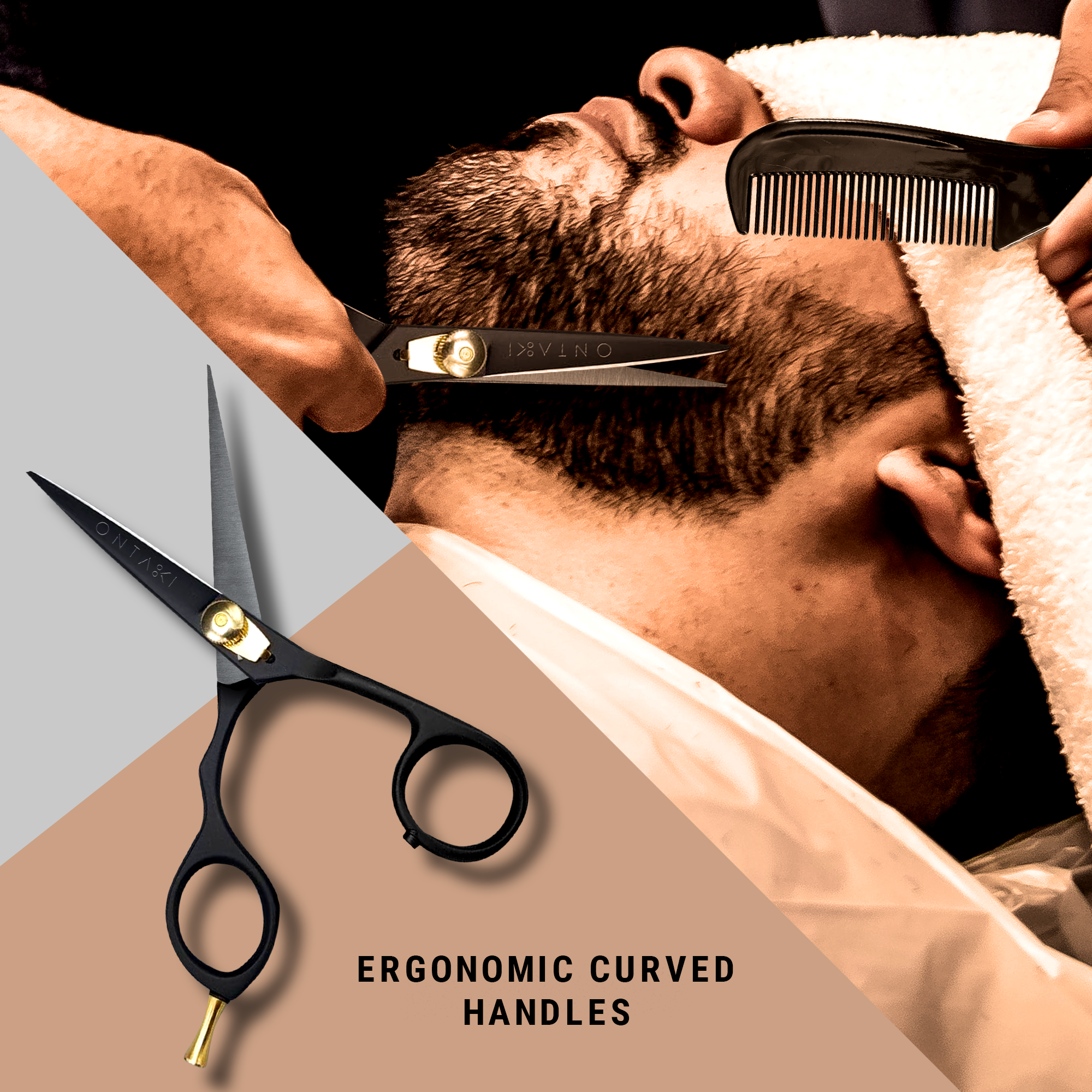 Japanese Steel Beard & Mustache Scissors (5.5") - Ergonomic Design