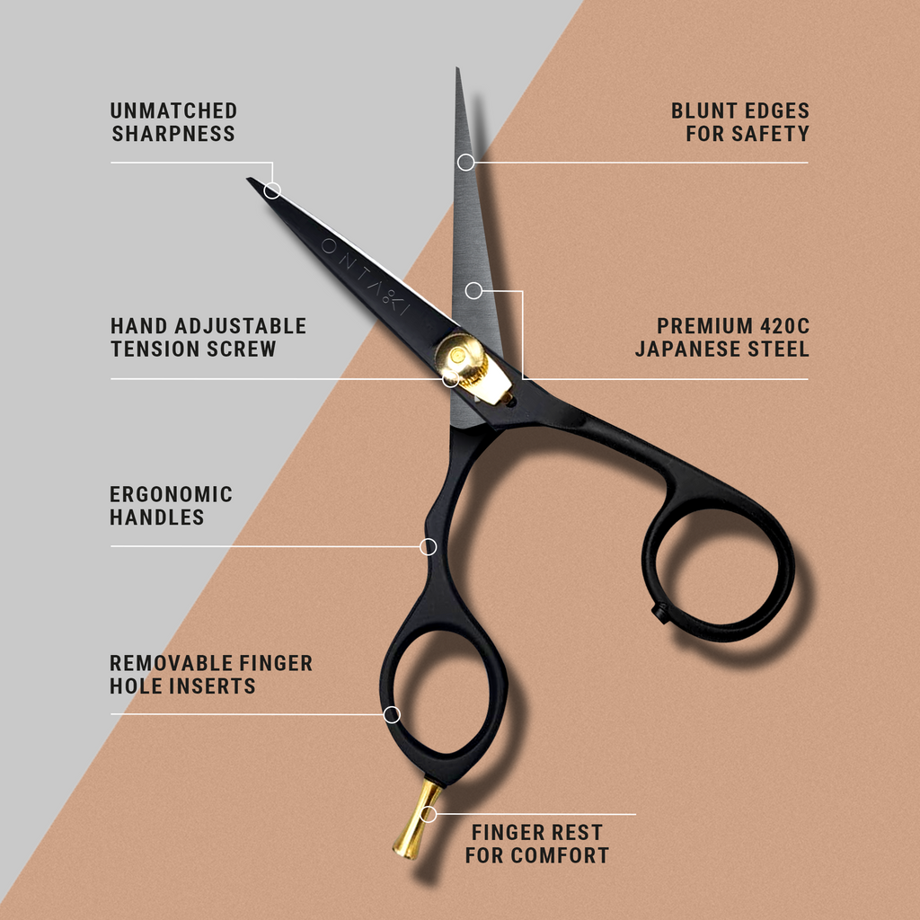 Japanese Steel Beard & Mustache Scissors (5.5") - Ergonomic Design