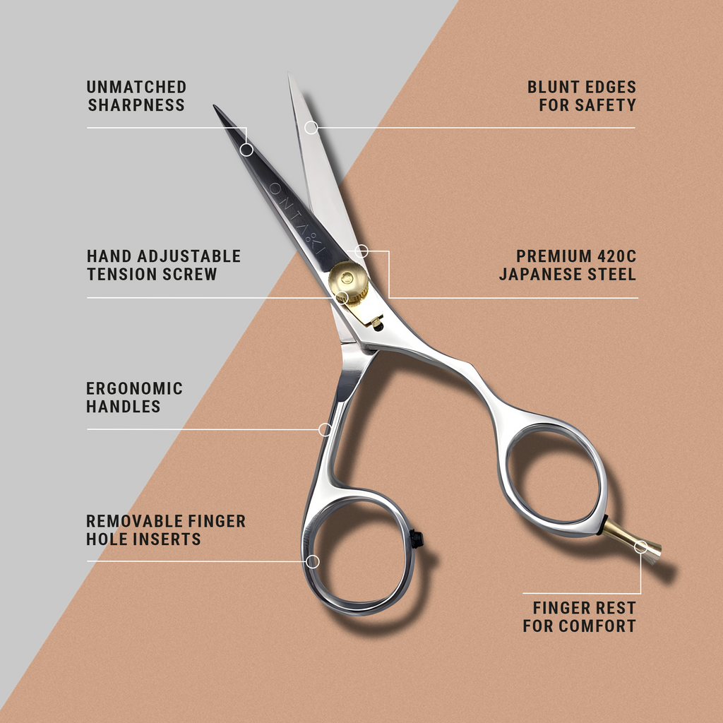 Japanese Steel Beard & Mustache Scissors (5.5") - Ergonomic Design