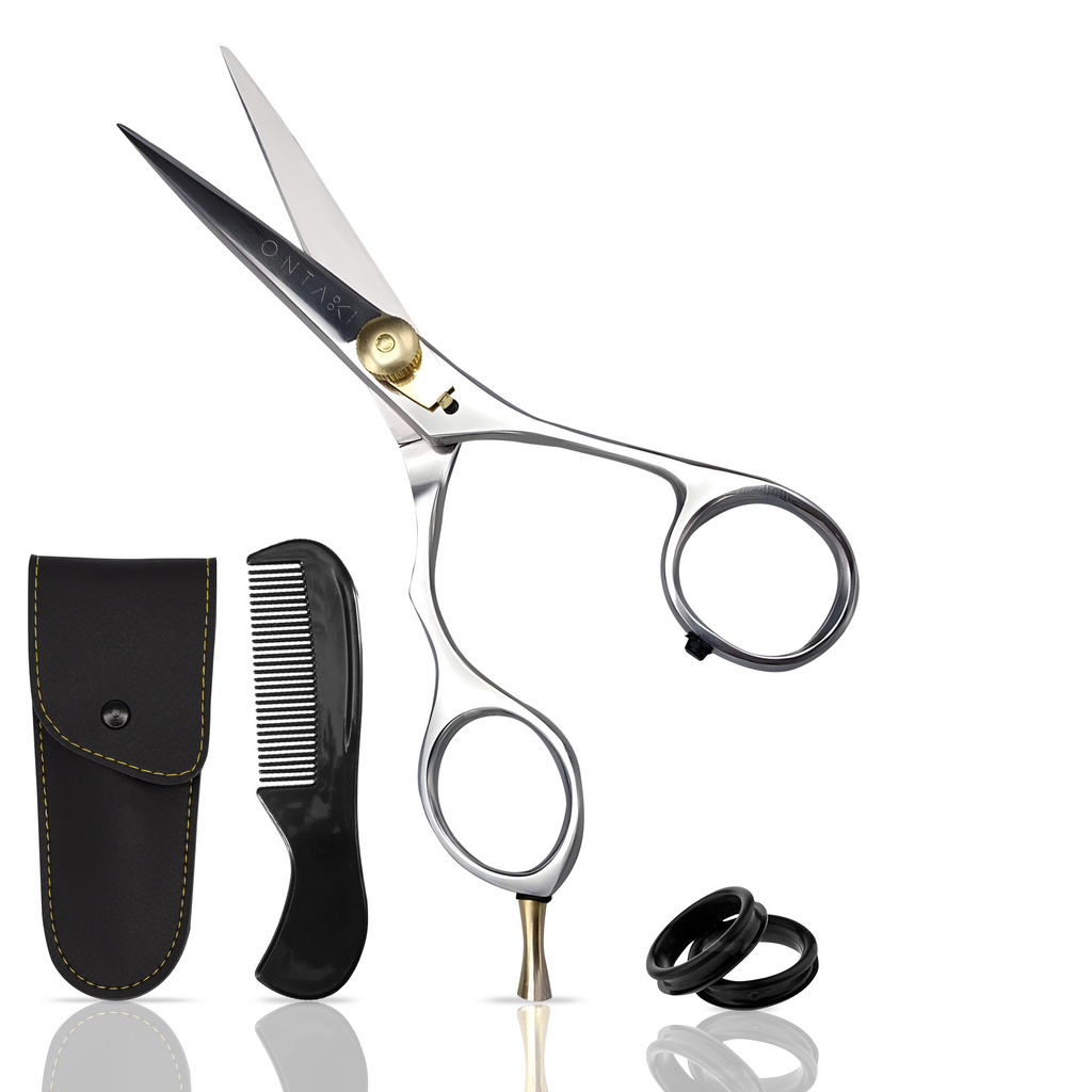 Japanese Steel Beard & Mustache Scissors (5.5") - Ergonomic Design