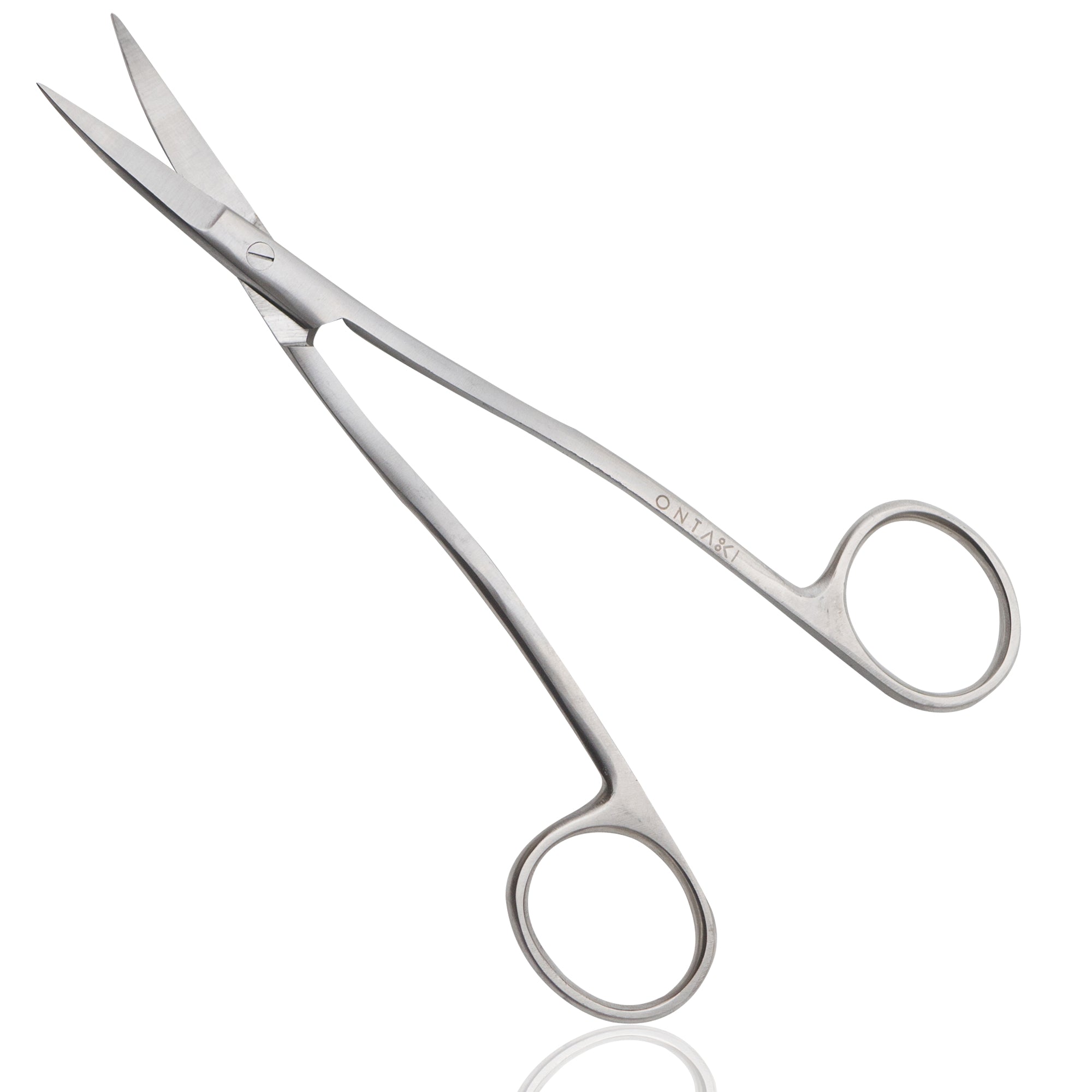 Curved Fabric Scissors by ONTAKI, 6.5-inch stainless steel with precision tip for embroidery.