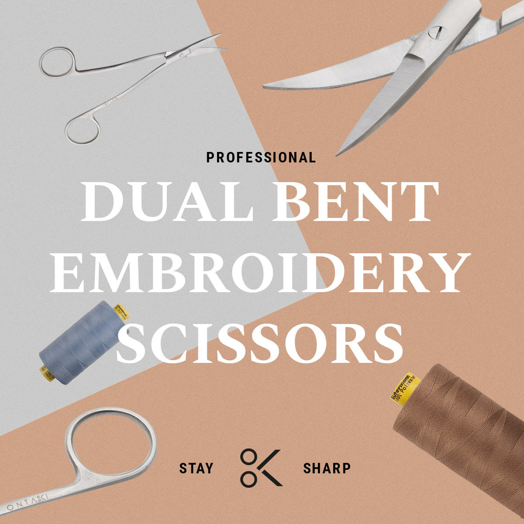 Curved Fabric Scissors with Dual Bent Precision Tip for Embroidery