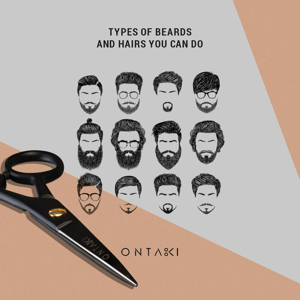 Beard & Mustache Scissors with comb set and leather case.