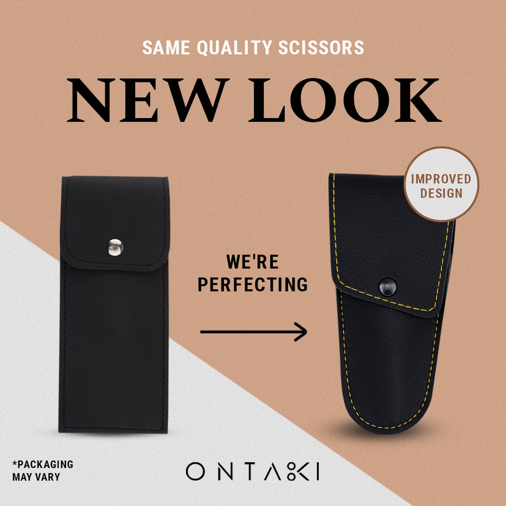 ONTAKI Premium Japanese Steel Beard Scissors with New Look and Improved Design in Black Case.